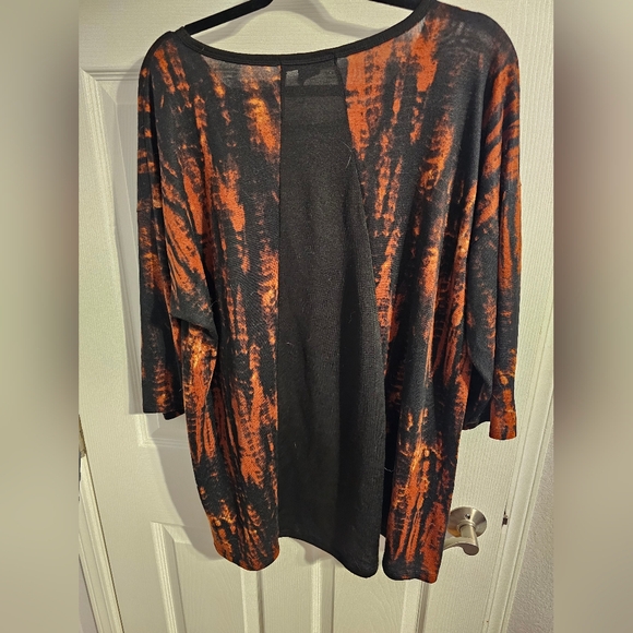 Suzie In The City Black and Orange Tie-Dye Blouse - Picture 2 of 4